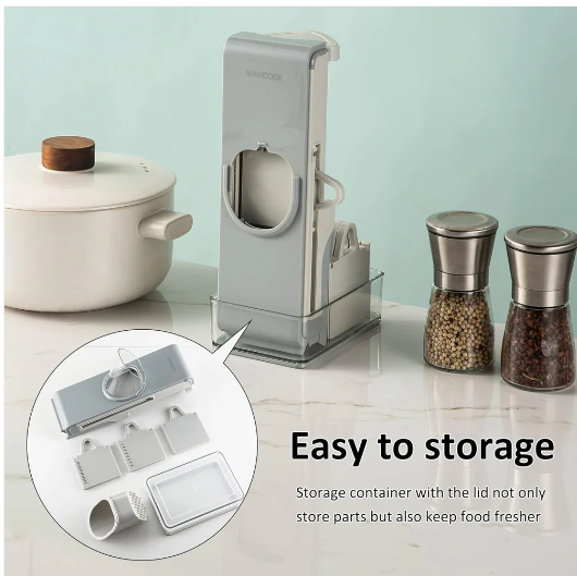 Ultimate 5-in-1 Multifunctional Vegetable Cutter Slicer Grater with Adjustable Safe Blades