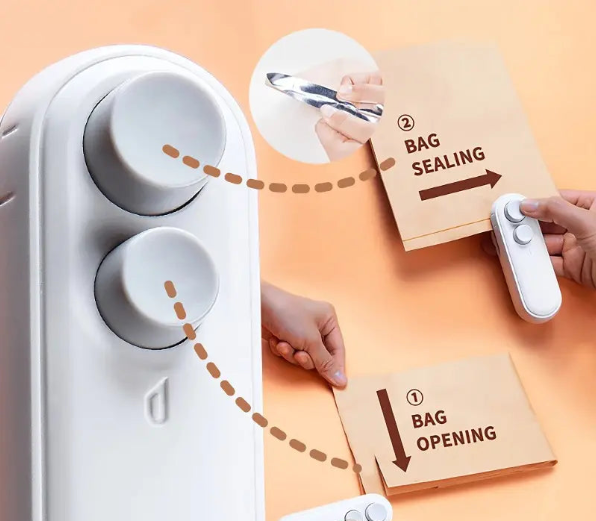 Mini Magnet Usb Rechargeable Bag Sealer With Cutter
