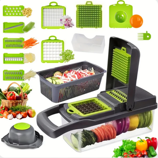 14/16-in-1 Multifunctional Vegetable Chopper: Slicer, Dicer & Grater